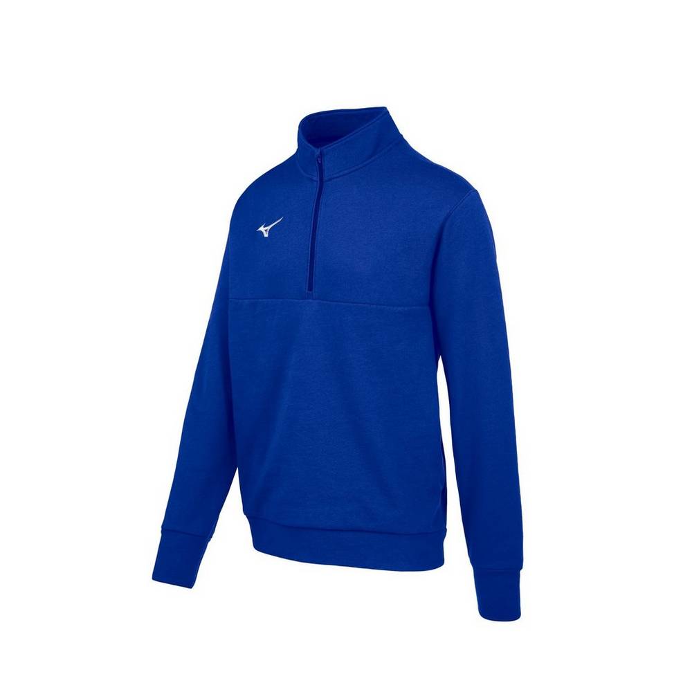 Mizuno MZ1 1/4 Zip Fleece - Erkek Pullover - Kraliyet Mavisi Türkiye (AGZPXH-756)